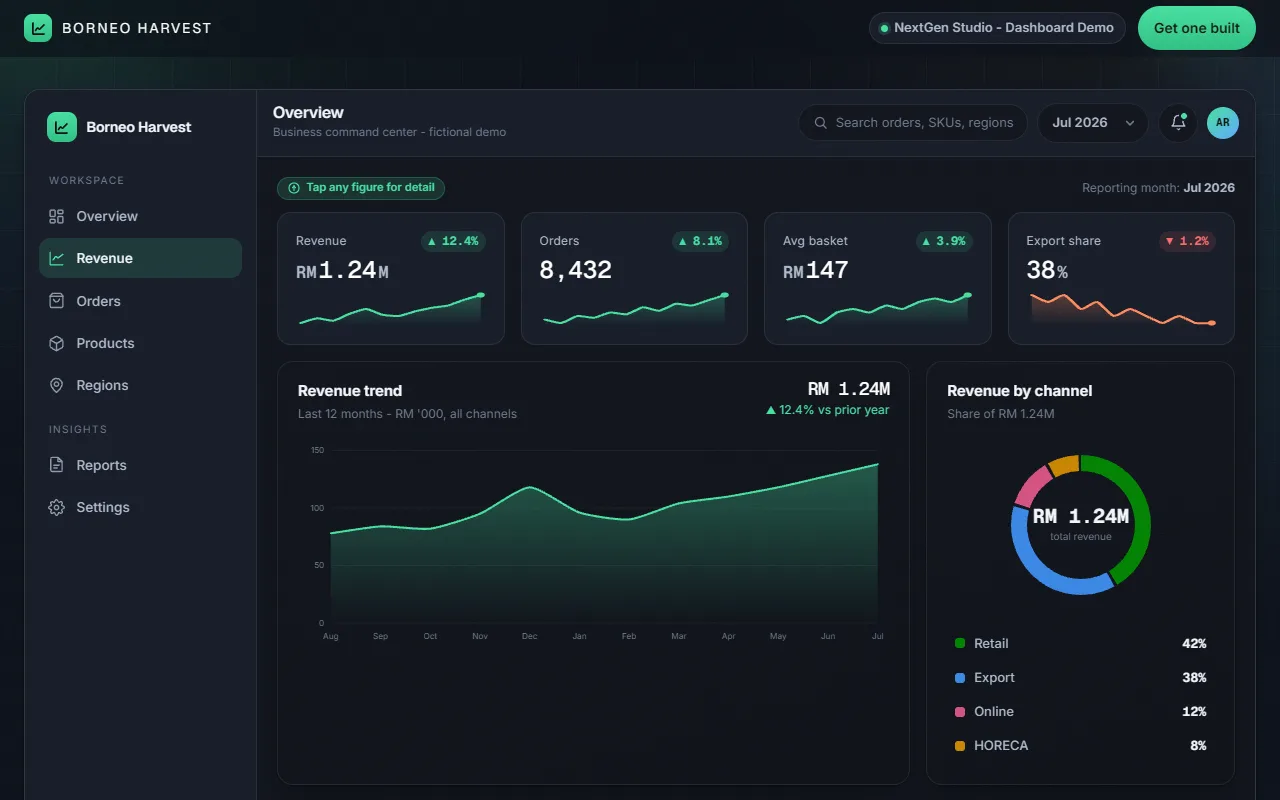 Command Center - live studio demo screenshot