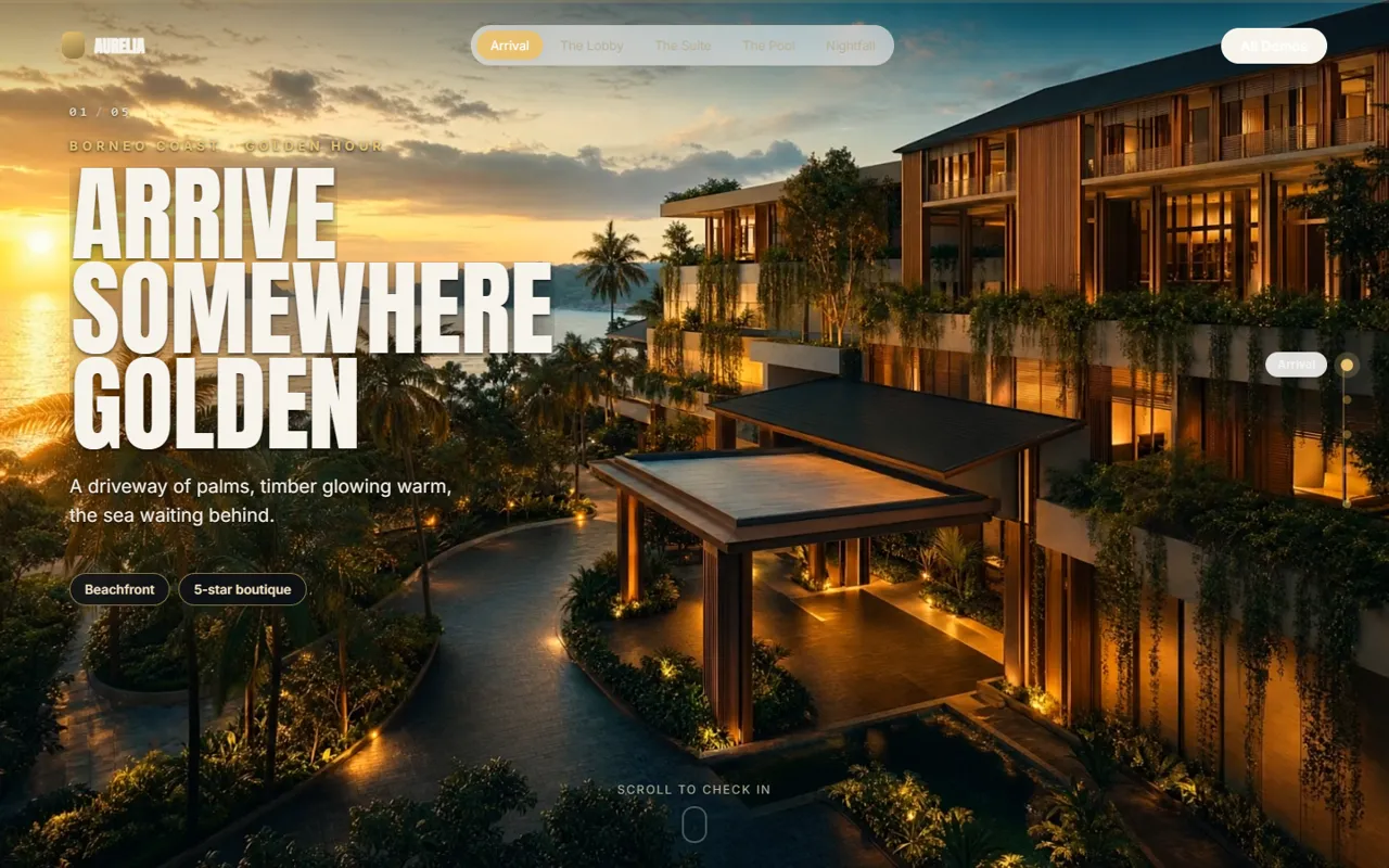 Aurelia Bay Resort - live studio demo screenshot