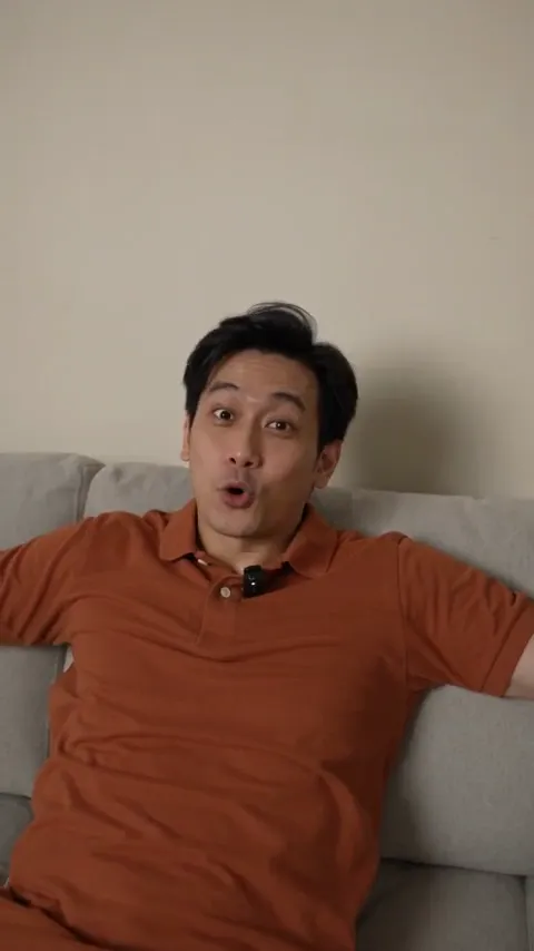 Furniture video following a man from his old sofa to a showroom and new sofa