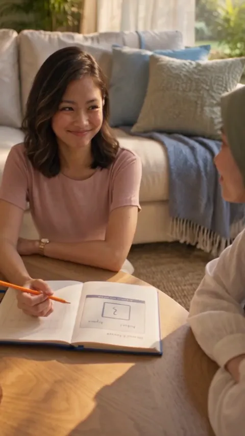 Insurance video showing an advisor discussing a plan at home